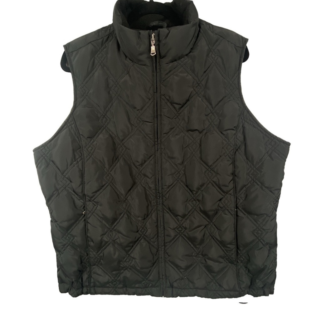 vintage Eddie Bauer down filled vest, black size XL capsule wardrobe outdoor